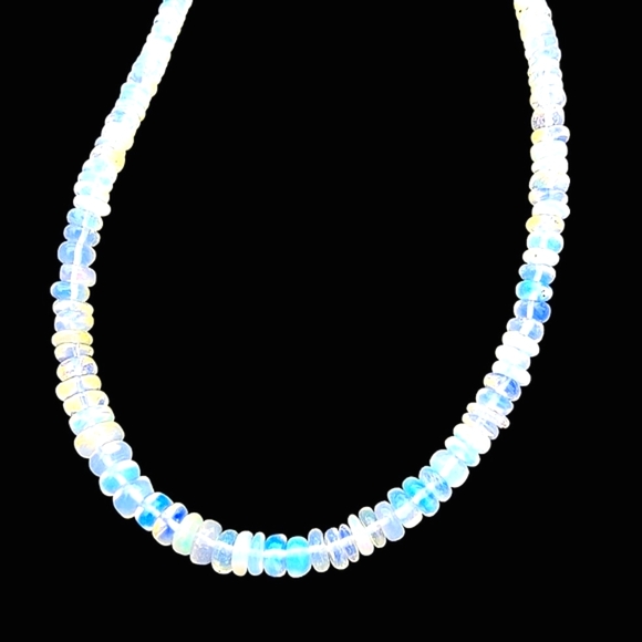Genuine Ethiopian Opal & Sterling Silver Necklace - Picture 2 of 7